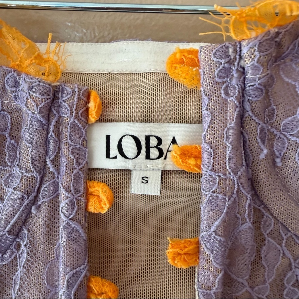 Loba carmen Corset Top pants set lilac Orange flares lace outfit 2 pc Revolve S - Picture 15 of 16